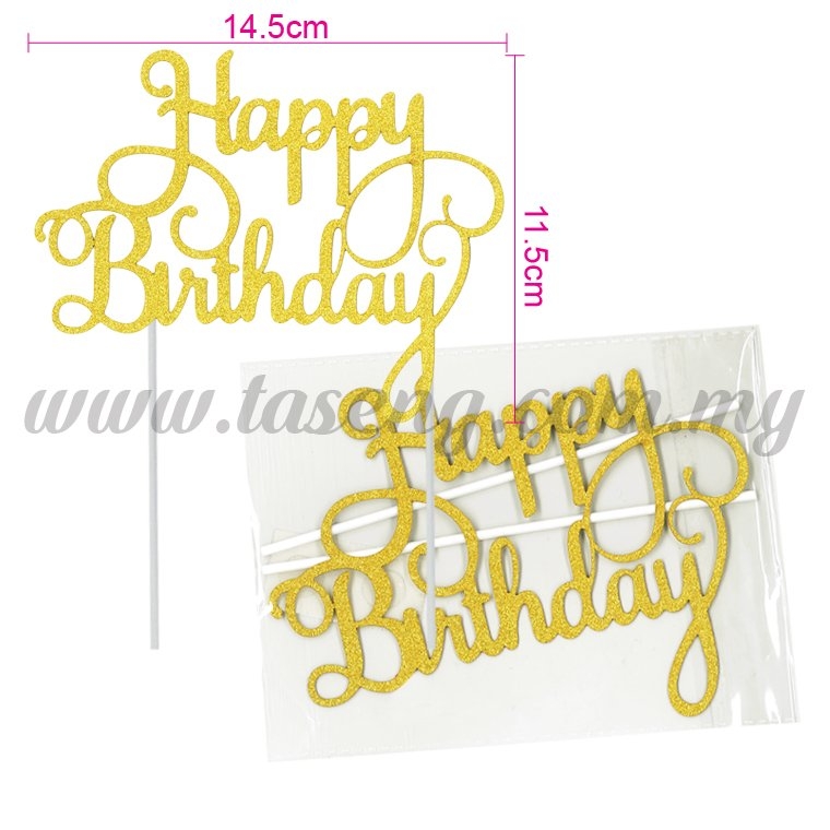 cake topper *happy birthday gold (ct-hb-05g2)