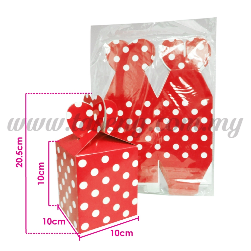 gift box polka dot - red 1pack *10pcs (bx-gb2-r)