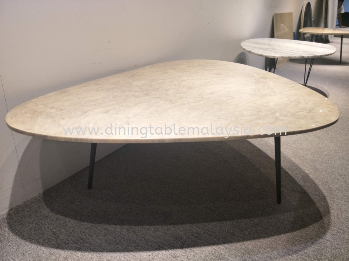 leaf-shape marble coffee table