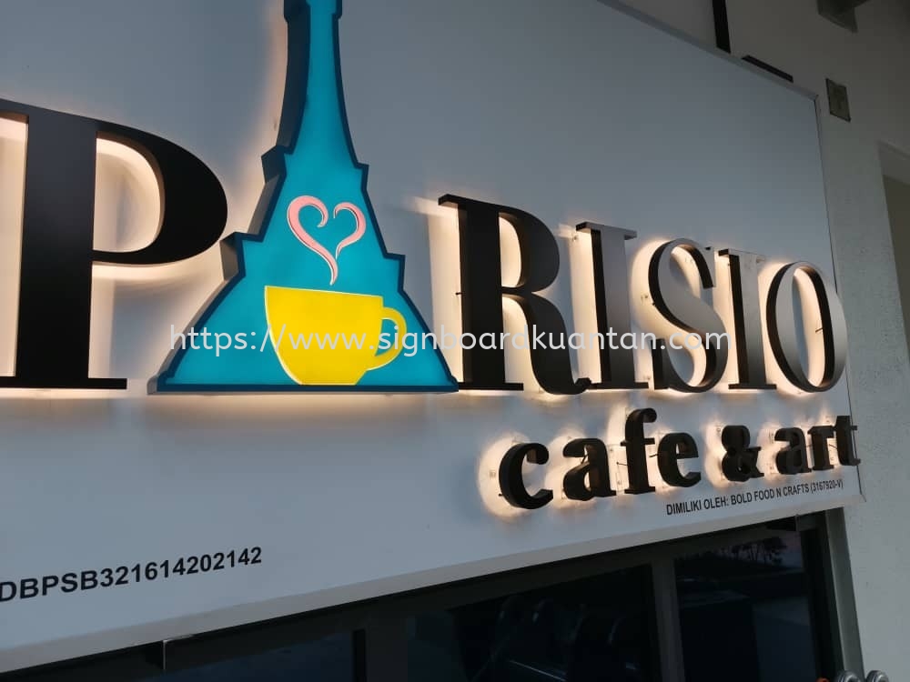 PARISIO CAFE OUTDOOR 3D LED FRONTLIT & BACKLIT SIGNAGE