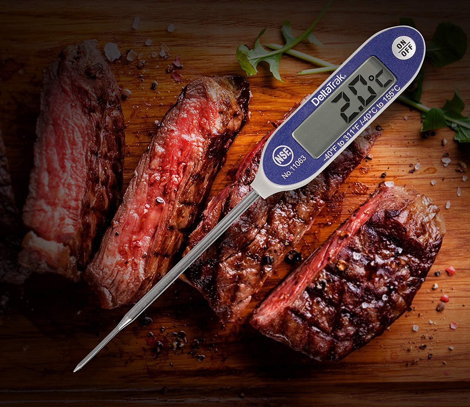 DeltaTrak FlashCheck® Jumbo Display Auto-Cal Digital Probe Lab Thermometer