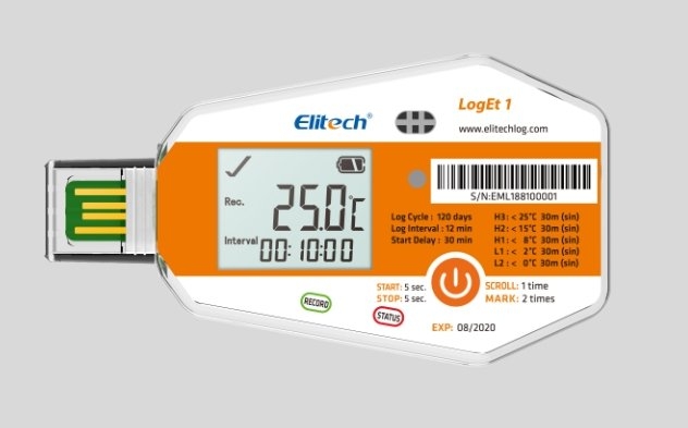 ELITECH LogEt 1/ LogEt 1TH/ LogEt 1Bio Single-Use PDF Data Logger 