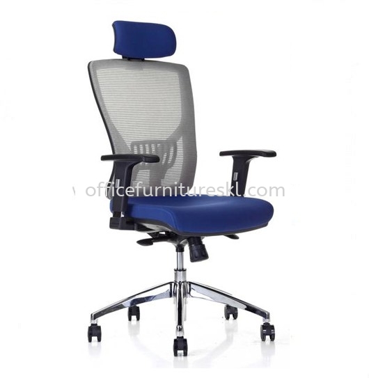 SANIE HIGH BACK ERGONOMIC MESH OFFICE CHAIR WITH ADJUSTABLE ARMREST AND CHROME BASE-ergonomic mesh office chair subang ss15 | ergonomic mesh office chair kepong | ergonomic mesh office chair ready stock 