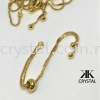 830476, CLASP, 0283047, GOLD/WHITE GOLD, 4PCS/PCK Clasp  Jewelry Findings, White Gold Plating