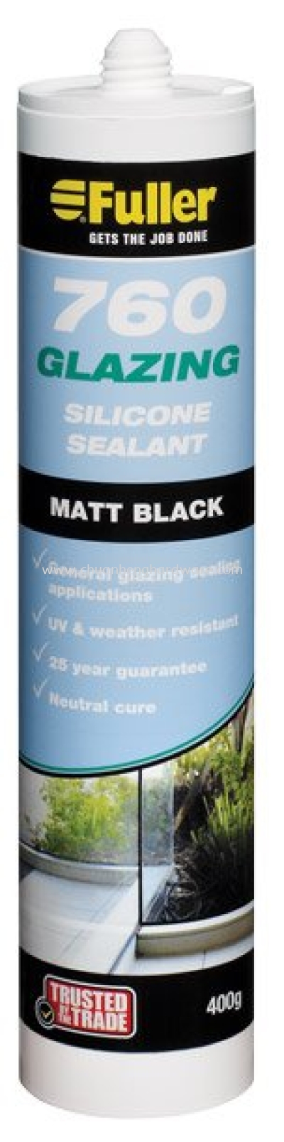 Fuller 760 Glazing Silicone Matt Black 400g