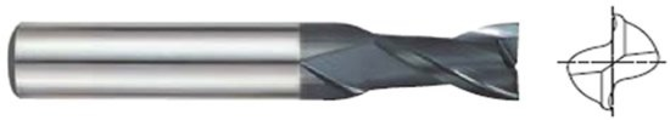 2 Flute, Carbide End Mill - Standard Length