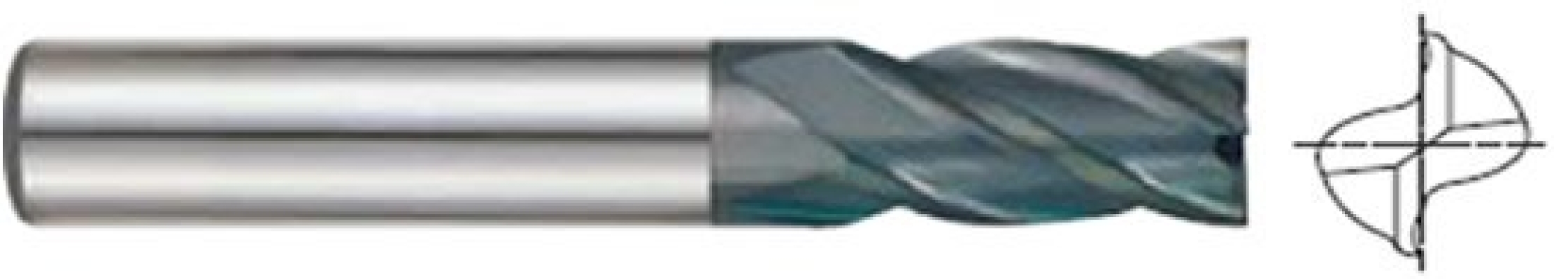 4 Flute, Carbide End Mill - Standard Length