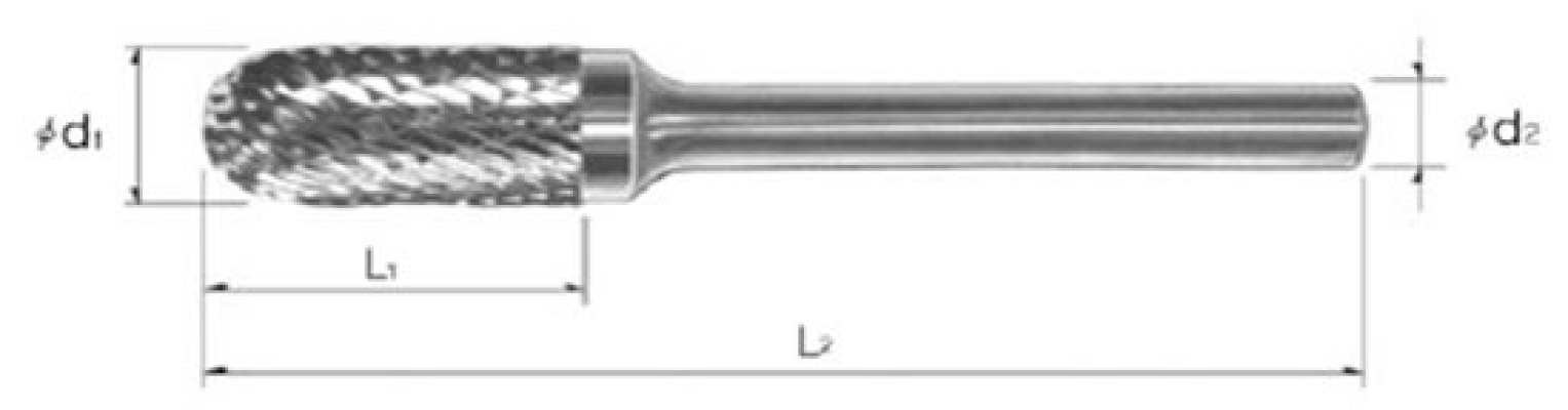 Rotary Burrs - Cylinder Shape with Radius End (Form C)