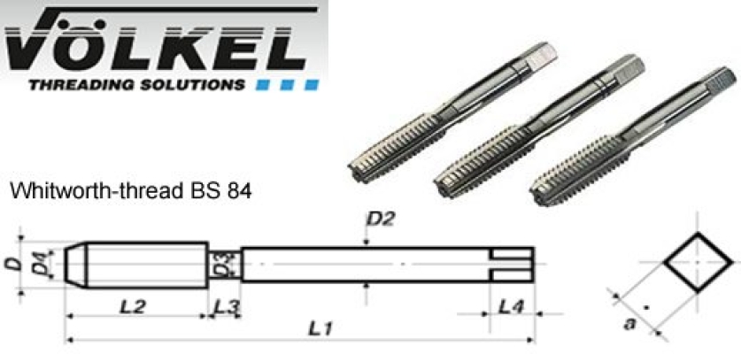 Hand Taps - Left Hand (BSW) - DIN 352 HSS-G