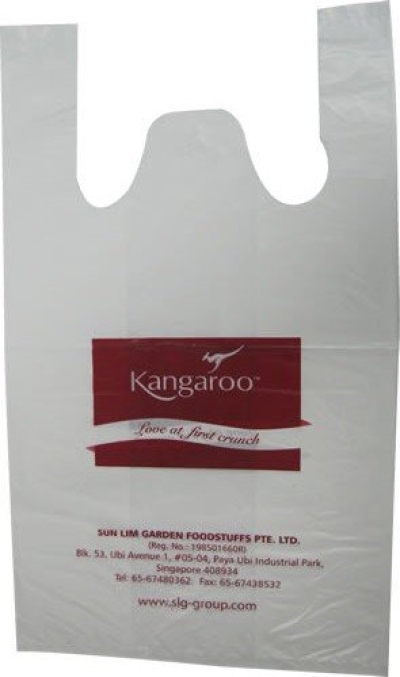 HDPE 1 Colour Printed Bag With White Base