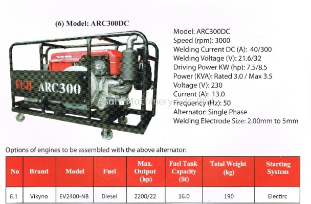 ARC300DC Welder and Generator