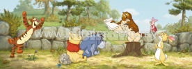 1-412_Winnie_Lesson_one_k KOMAR- DISNEY Wallpaper (0.53m x 10m)