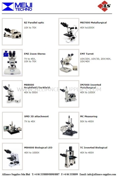 MEIJI TECHNO - Microscopes