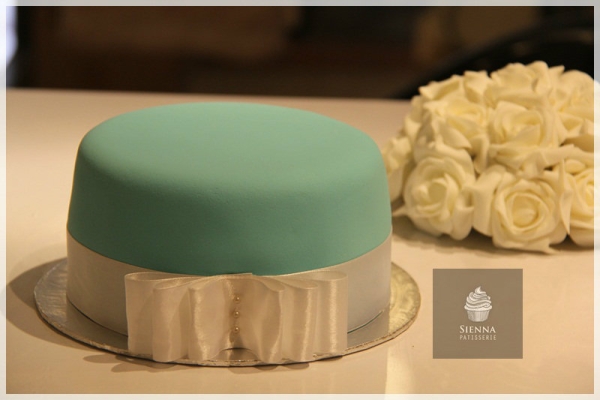 Tiffany Blue fondant cake