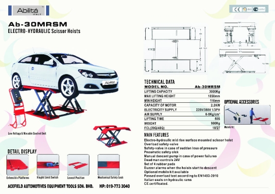 AB - 30MRSM Electro - Hydraulic Scissor Hoists