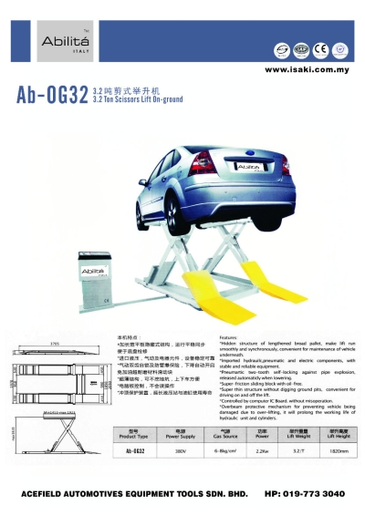 AB - OG32 3.2 Ton Scissors Lift On-Ground