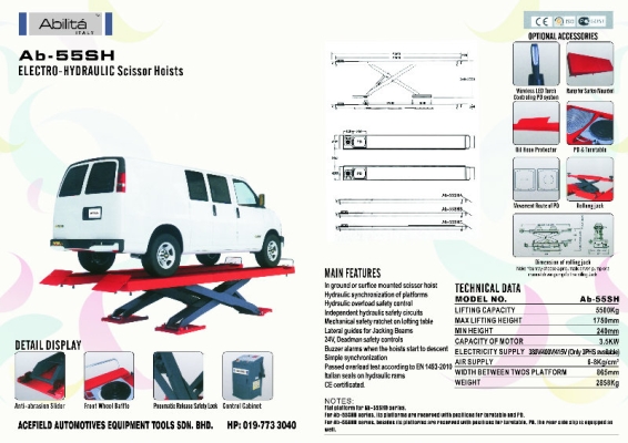 AB - 55SH Electro - Hydraulic Scissor Hoists