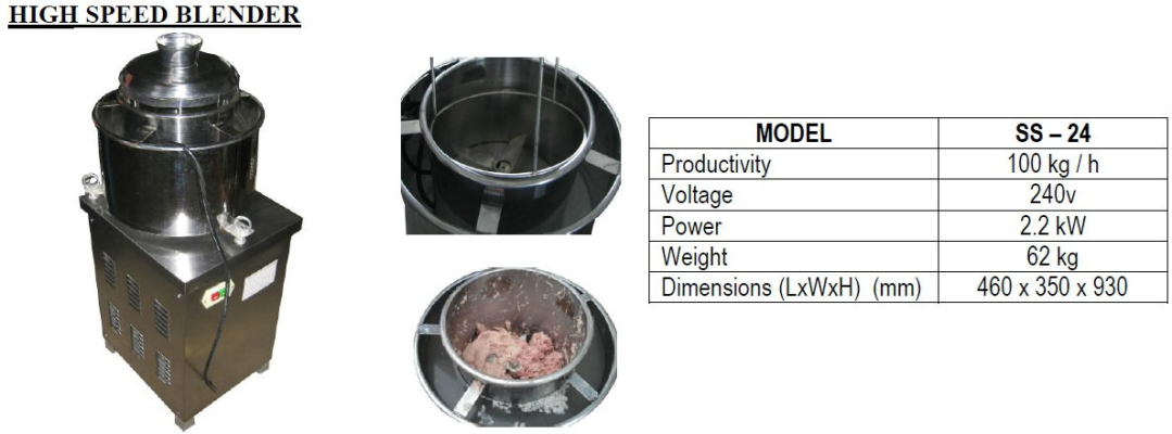 Stainless Steel High Speed Blender (SS-24) / Mesin Pengisar Daging (SS-24)