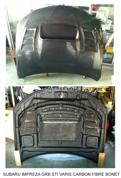 subaru impreza sti real carbon fiber hood varis style