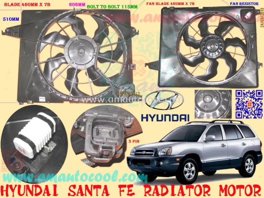 (RDT)   Hyundai Santa FE Radiator Motor