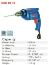 Impact Drill GSB 10 RE Bosch Power Tools