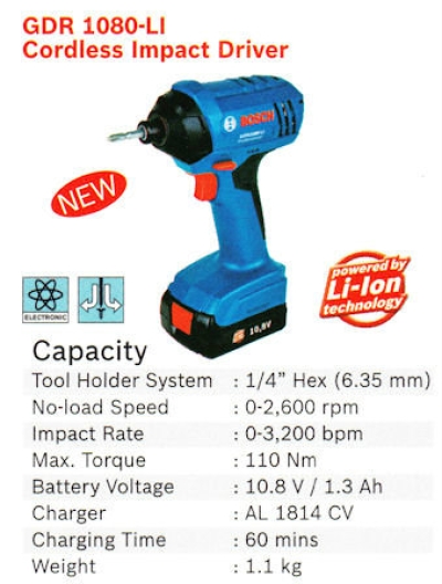 Cordless Impact Driver GDR 1080-LI