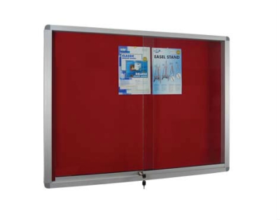 Velvet Notice Board With Aluminium Frame Cabinet