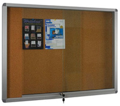 Cork Notice Board With Aluminium Frame Cabinet