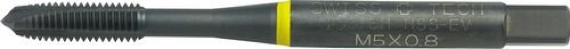 Taps HSS Spiral Point M8.0 x 1.25mm, SWT1850027Y HSS &#039;Yellow Ring&#039; Taps Swiss Tech