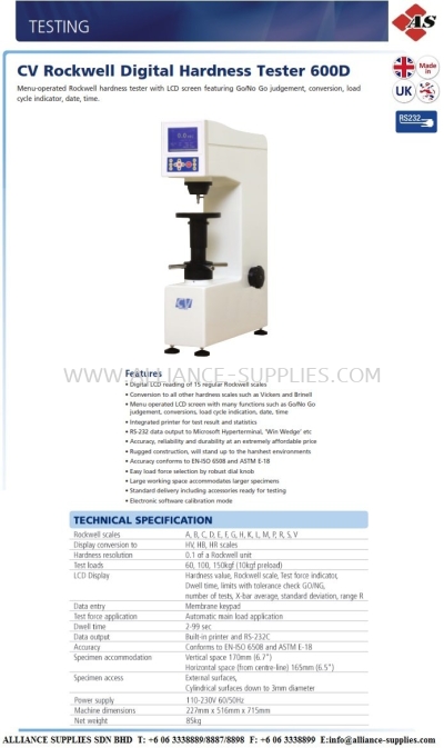 ROCKWELL Digital Bench Top Hardness Tester