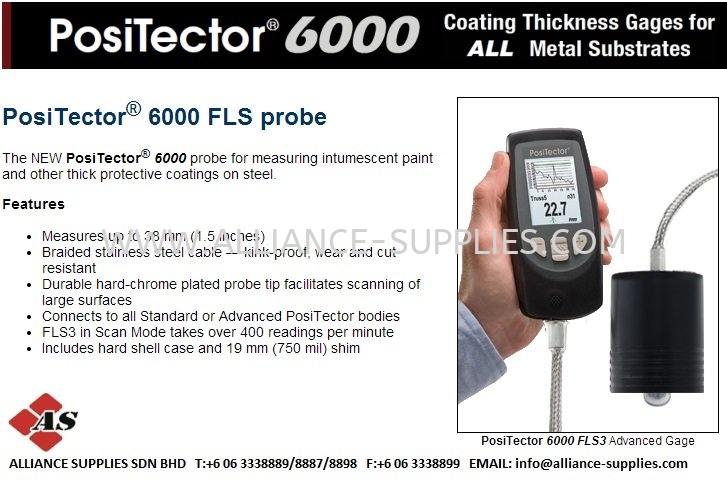 Defelsko Positector 6000 FLS Probe(measures coating thickness up to 38mm/1.5")