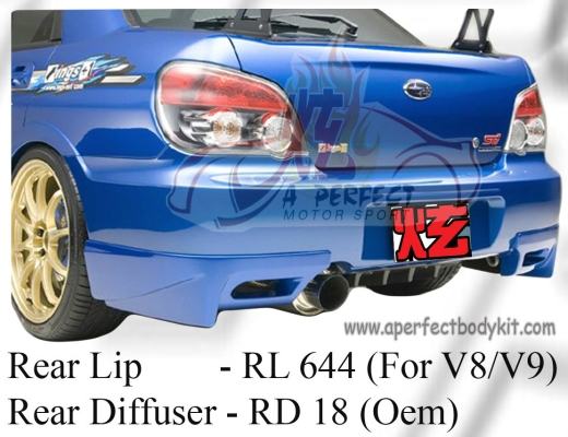 Subaru Version 9 2006 Ing Rear Lip & Oem Diffuser  