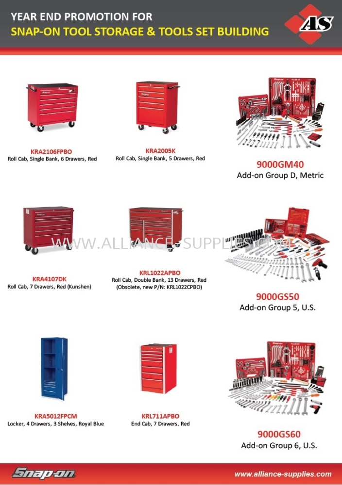 Year End Promo: SNAP-ON Roller Cabinets & SNAP-ON SET BUILDING