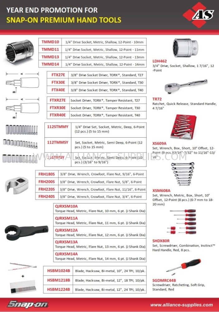 Year End Promo: SNAP-ON Hand Tools