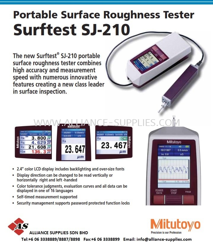Mitutoyo Portable Surface Roughness Tester SJ-210 Surface Roughness ...