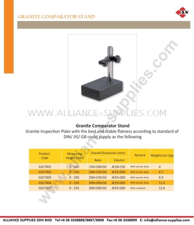 Granite Comparator Stand- 150mm, 200mm, 300mm
