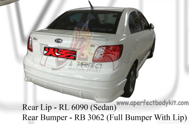 Kia Rio 2006 Sedan Rear Lip / Rear Full Bumper with Lip 