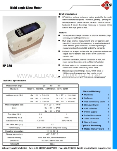 Gloss Meter (Angle:20/60/85)