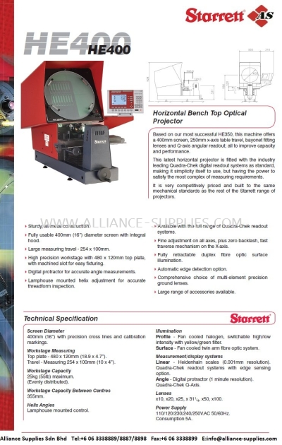 STARRETT Horizontal Profile Projector