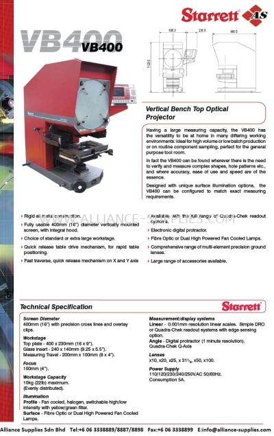 STARRETT Vertical Profile Projector