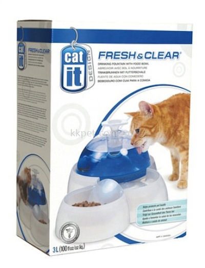 Catit Design Fresh & Clear Cat Drinking Fountain with Food Bowl (50050)
