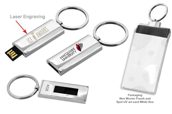 USB014  Metal USB Flash Drive 4GB with Key Holder