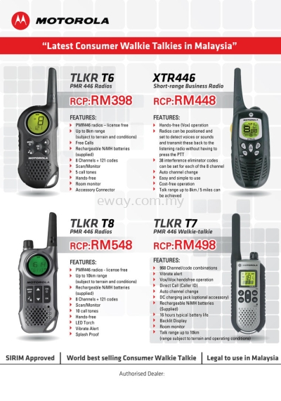 Walkie-Talkie XTR 446 & TLKR T6