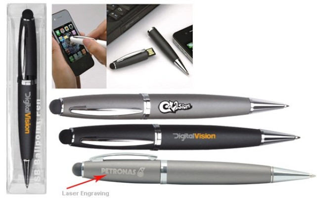 USB009 Flash Drive Ball Pen 4GB with Touch Screen Stylus