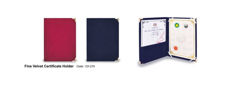 FINE VELVET CERTIFICATE HOLDER CH 215-01