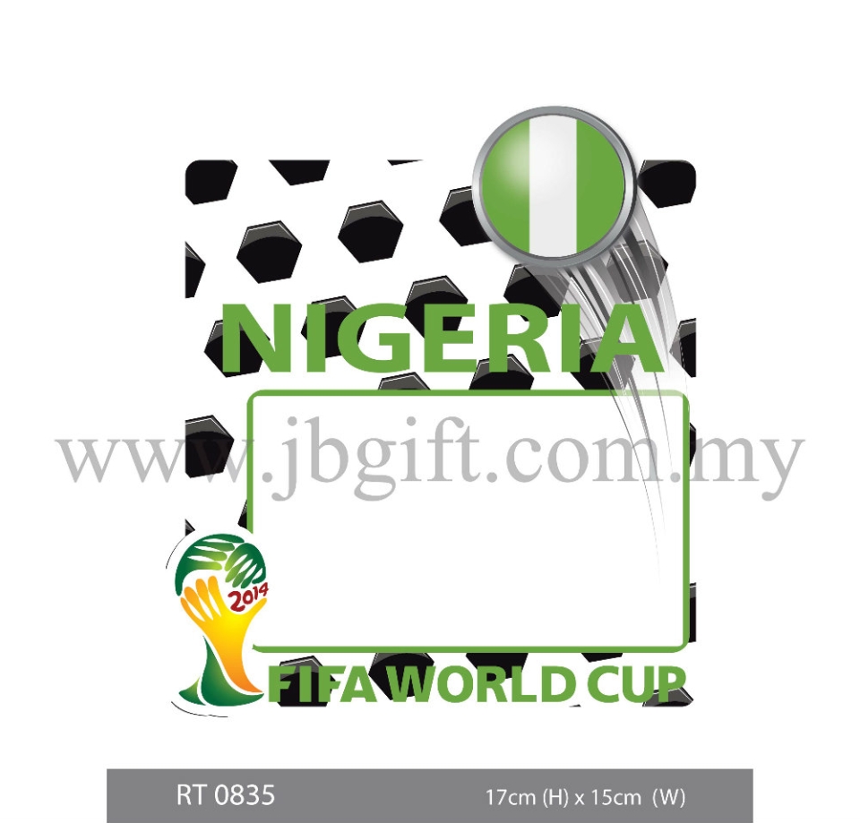 RT 0835 Car Decal (Road Tax Sticker) - FIFA Nigeria 17cm x 15cm Car Decal (Road Tax Sticker) Sticker