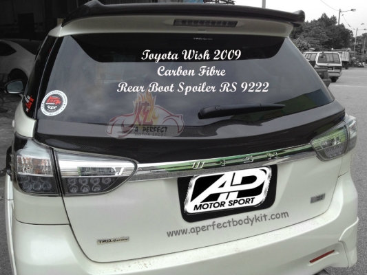 Toyota Wish 2009 Carbon Fibre Rear Boot Spoiler 