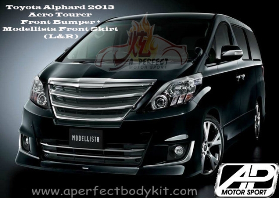 Toyota Alphard 2013 Aero Tourer Front Bumper + Modellista Front Skirt 