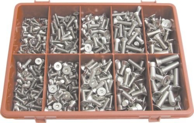 A2 Stainless Steel CSK Socket Screw Kit - Metric, QFT6154410K