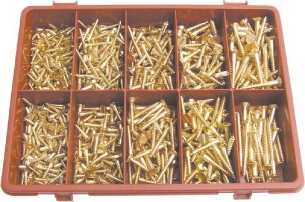 Brass Slot CSK Woodscrew Kit - CSK, QFT6154430K